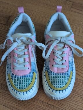 Lucky Step Air Cooled Women’s Woven Platform Sneakers Pastel 9.5